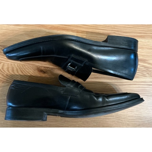 Magnanni Black Leather Monk Strap Slip On Shoes Silver Buckle Portugal Mens 10.5 - Picture 5 of 13